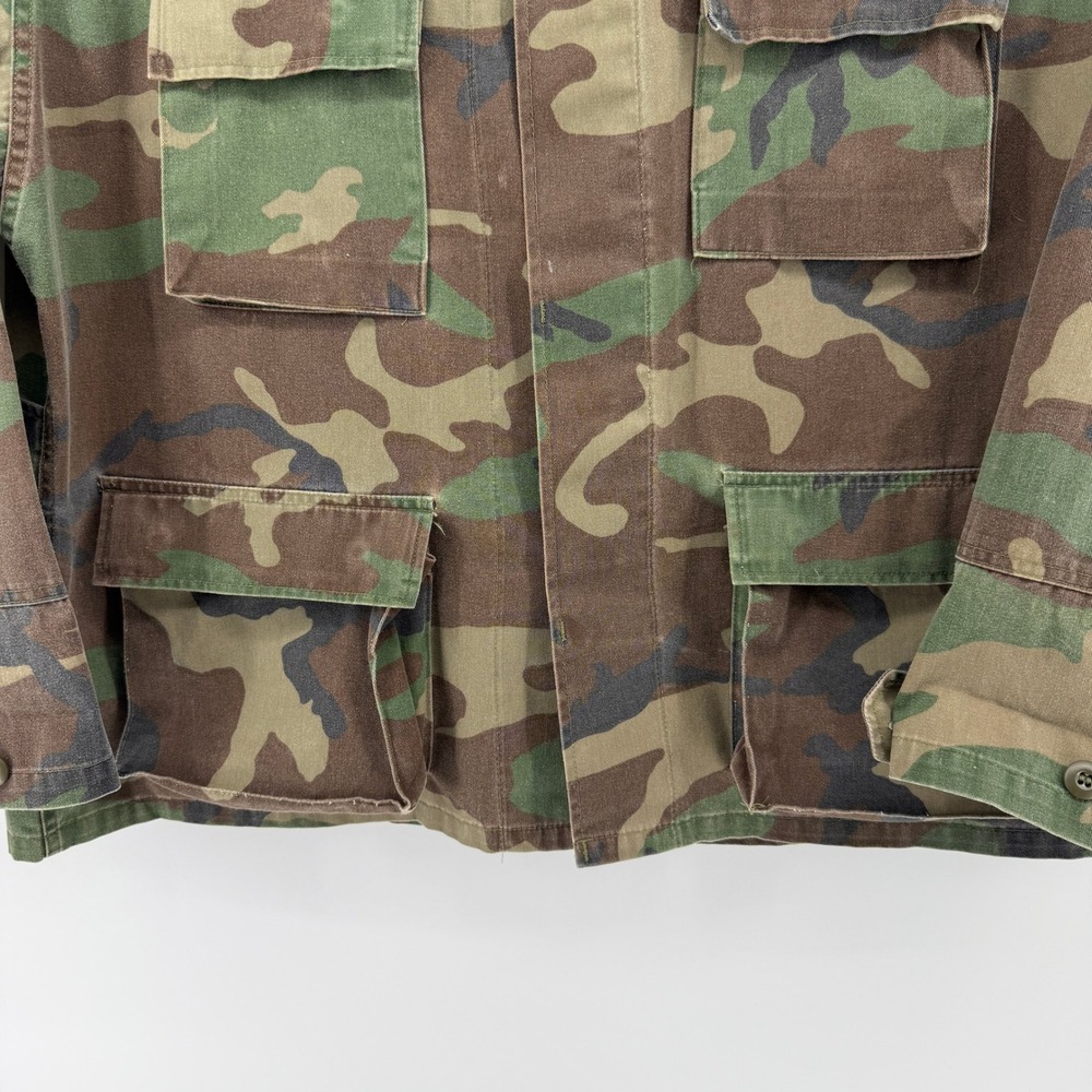 Military BDU Field Jacket Mens XL Regular Green Woodland Camo Utility Cargo Army - Picture 4 of 13